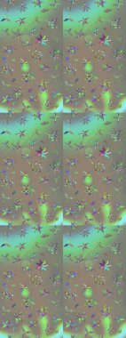 Çiçekli bej ve gri çizim deseni. Raster çiçek izi. Klasik taslak çizimi.