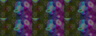 Raster illüstrasyonu. Gri ve mor renkli Asya tekstili. Çiçek desenini çiz.