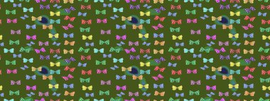 Butterflies pattern. Abstract sketch background. Illustration on green and neutral colors. Fashion Fabric Design. Raster.