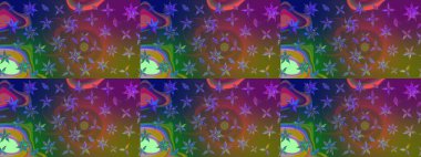 Çiçeksel çizim kalıbının yansıması. Vadinin çiçekleri kahverengi ve yeşil renklerde.