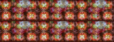 Küçük çiçekteki sevimli çiçek deseni. Raster deseni. Kahverengi renkte yaz çiçekleri. Raster illüstrasyonu.