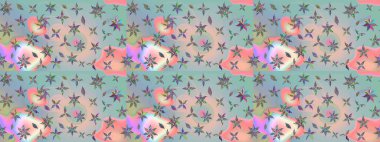 Çiçekli karalama şeklinde Raster çiçek deseni. Tarafsız ve gri renklerde çiçekler. Nazik, narin çiçek arkaplanı.