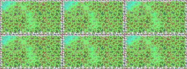 Raster traditional folk flowers decor on green brown background for clothing design. Embroidery trend floral seamless pattern with exotic butterflies. Simple cute pattern for card, print, invitation.