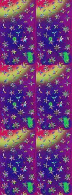 Klasik taslak çizimi. Raster çiçek izi. Çiçekli menekşe ve mor çizim deseni.