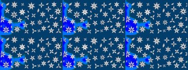 Mavi ve nötr renklerde şirin çiçek desenleri. Renkli Bahar Teması eskiz kalıbı. Düz Çiçek Elementleri Tasarımı. Raster Modaya uygun kumaş deseni.