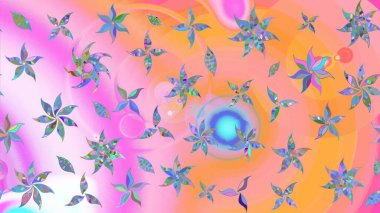 Güzel karalamalı çiçek desenli çizim. Güzel kumaş deseni. Raster illüstrasyonu. Küçük çiçekte sevimli çiçek deseni var..