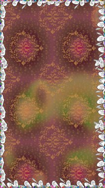 Raster Henna dövme stili. Tekstil, tebrik kartı, boyama kitabı, telefon kılıfı baskısı için kullanılabilir. Etnik Mandala süsü. Hint çiçekli desenli şal desenli..