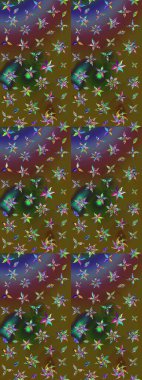 Renkli Bahar Teması eskiz kalıbı. Düz Çiçek Elementleri Tasarımı. Süslü kumaş deseni. Raster illüstrasyonunda çiçek deseni çizimi.