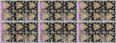 Doğu tarzı element. Gri renklerdeki altın element. Çizgi sanatı tasarım şablonu için kusursuz sınır. Davetiyeler, kartlar, web sayfası için Raster illüstrasyon. Altın çizgili çiçek dekoru.