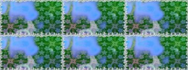 Yumuşak, mavi renkte bahar çiçekleri. Çiçekli karalama şeklinde Raster çiçek deseni. Raster illüstrasyonu.