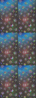 Raster deseni. Çiçekli çiçek deseni, suluboya. Süslü kumaş deseni.