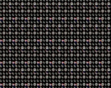 Raster illüstrasyonundaki çiçek desenli çizim. Siyah ve nötr renkte çiçekler.