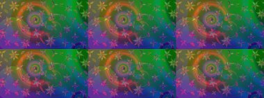 Raster Yumuşak kumaş deseni. Raster çiçek izi. Klasik taslak çizimi. Çiçek yeşili ve mavi çizim deseni.