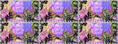 Tarafsız ve mor renkli çiçekler. Raster illüstrasyonunda kusursuz çiçek deseni.