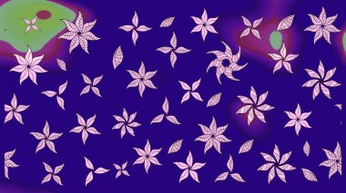 Raster illüstrasyonu. Renkli Bahar Teması eskiz kalıbı. Düz Çiçek Elementleri Tasarımı. Güzel kumaş deseni. Karalama çiçeği. Zentangle soyut çiçekleri.