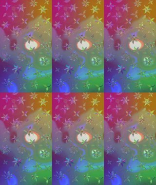 Yeşil renkli çiçekler. Düz Çiçek Elementleri Tasarımı. Renkli Bahar Teması eskiz kalıbı. Çiçekli çiçek deseni, suluboya. Raster illüstrasyonu.