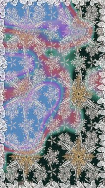 Çok renkli ve mavi zarif küçük çiçekler ve gri ve mavi renkli komik böcekler, raster deseni, illüstrasyon.