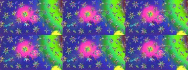 Raster resim. Çiçek desenli çiçek ve yaprakları ile. Sevimli küçük çiçek desenle.