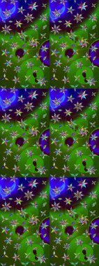 Modern stil dokusu. Çiçek desenli raster, yeşil ve mavi çizgi grafik deseni soyut raster arkaplan.