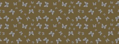 Raster. Kağıt, kumaş, ambalaj kağıdı ve duvar kâğıdı tasarımı için hoş bir arkaplan. Sanat kelebekleri kahverengi ve gri renklerde. Çocuklar için kelebek çizim kalıbı.