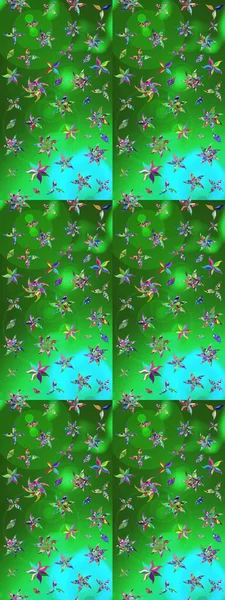 Düz Çiçek Elementleri Tasarımı. Renkli Bahar Teması eskiz kalıbı. Çiçek desenli eskiz, yaz çiçekleri. Yeşil ve mavi renkte çiçekler.