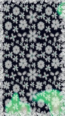 Çiçekli karalama şeklinde Raster çiçek deseni. Nazik, yaz çiçekleri siyah renklerde. Raster illüstrasyonu.