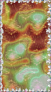 El çizimi. Suluboya çizimi. Çiçeklerle kusursuz desen. Kahverengi renkte çiçekler.