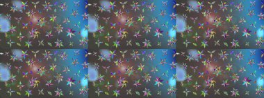 Taslak dekoratif arka plan, çiçek mandala. Çiçek. Raster illüstrasyonu. Mavi ve gri renklerde.