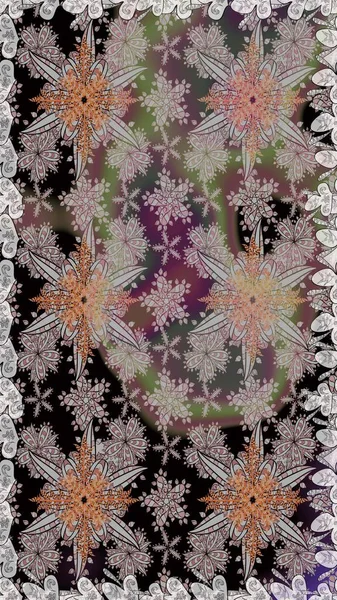 Çiçeksel gri, pürüzsüz desen. Raster çiçek izi. Klasik taslak çizimi.