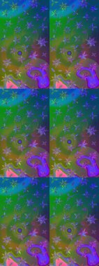 Şirin çiçekler. Raster Moda kumaş deseni. Çizgi çizimi deseni.