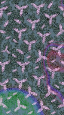 Yatak çarşafları, ceket, paket tasarımı, kumaş ve moda kavramları için tekstil baskısı. Eskiz modeli etnik tasarım. Çiçekleri, deniz kabukları, mandalaları ve suluboya efektleri olan deniz altyapısı.