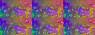 Güzel kumaş deseni. Raster suluboya deseni, narin çiçekler, menekşe ve kahverengi çiçekler, tebrik kartı şablonu..