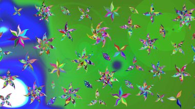 Yeşil ve mavi lale çiçekli Raster eskiz deseni. Paket kağıdı için en iyisi. Doğal kozmetik ürünleri, parfüm, çiçekçi dükkanı için bahar ihalesi tasarımı. Karşılama ya da düğün geçmişi olarak kullanılabilir.