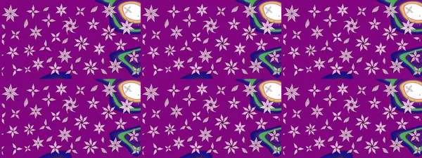 Güzel kumaş deseni. Düz Çiçek Elementleri Tasarımı. Asya tekstil tarzında. Raster illüstrasyonu. Çiçek desenli çizim. Renkli Bahar Teması çizim şablonu.