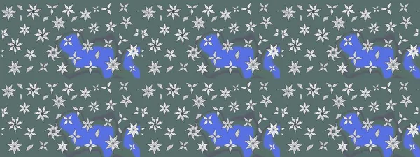 Tekstil için figür. Poster ya da kapak için arka plan. Şirin, zarif çiçekler Raster illüstrasyonu. Davetiye ve kartpostal tasarımı için dekoratif çiçek unsurları. Yapraklı çizim deseni.