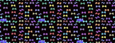 Renkli kelebeklerin eskiz geçmişi. Raster illüstrasyonu. Giysi tasarımı için siyah ve nötr arkaplan dekorasyonu.