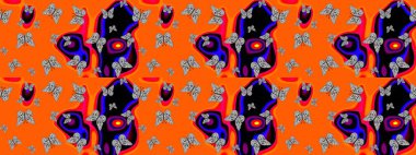 Raster. Duvar kağıtları, giysiler, erkekler ve kızlar için soyut çizim kalıbı. Karala, karala, karala. Kelebek deseni.