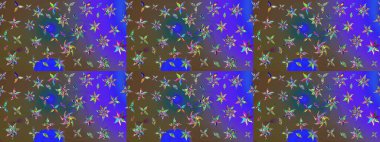 Nazikçe, güzel çiçek arkaplanı. Mor ve kahverengi renkte çiçekler. Raster çiçek desenli ve çiçekli..