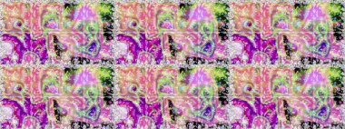 Çiçeksiz desenli arka plan. Tarafsız ve pembe renklerde çiçekler. Tişört baskısı için çiçek boyama rasteriName.