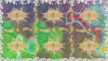 Tarafsız renklerde altın rengi ve altın elementler üzerinde altın pürüzsüz desen. Noel, kar tanesi, yeni yıl. Tarafsız renklerde, altın elementlerle kusursuz bağ dokusu.