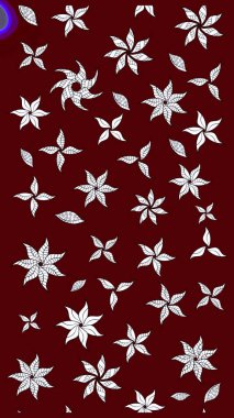 Halk tarzı. Moda baskıları için zarif bir şablon. Parlak renkli çiçekli ve kırmızı yapraklı harika bir çiçek deseni. Modern çiçek arkaplanı.