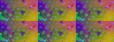 Raster Tender fabric pattern. Floral green and brown sketch pattern. Vintage outline illustration. Raster flower print.