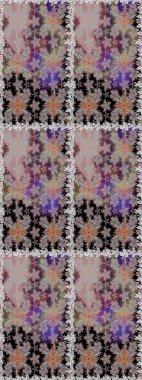 Gri renklerde. 3 boyutlu çiçekler, pürüzsüz. Raster illüstrasyonu.