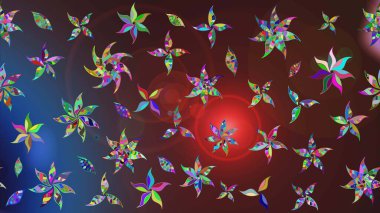 Yumuşak, yaz çiçekli arka plan. Kahverengi ve mor renkli çiçekler. Raster çiçek desenli ve çiçekli..