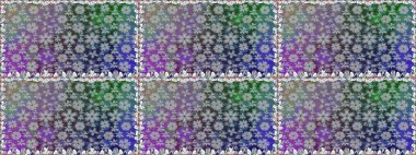 Raster illüstrasyonunda kusursuz çiçek deseni. Gri renkli çiçekler. Renkli Yaz Temalı Kusursuz Arkaplan. Düz Çiçek Elementleri Tasarımı.