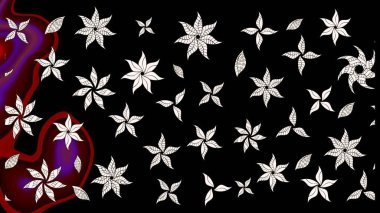 Siyah ve nötr renklerde çiçekler. Düz Çiçek Elementleri Tasarım Raster illüstrasyonu. Çiçek desenli eskiz. Renkli Bahar Teması çizim şablonu.