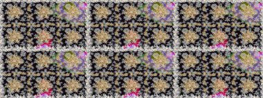 Antique golden repeatable wallpaper. Golden element on gray and black colors. Gold floral ornament in baroque style. Damask seamless repeating pattern.