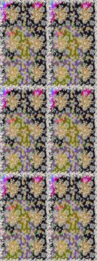 Gri ve nötr renklerin kraliyet retro 'su. Altın şablon. Klasik çiçek dokusu. Kusursuz desenli altın elementler. Raster illüstrasyonu. Kart, duvar kağıdı, ambalaj, tekstil için klasik tasarım.