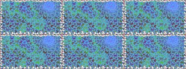 Renkli folklorlu, kelebekli kusursuz desen. Paketleme, kağıt ve kumaş için uygun. Mavi arka planda renkli kelebekler.