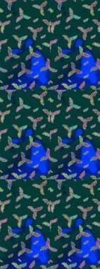 Noel Kar Taneleri Arkaplanı. Şirin desen. Raster Noel soyut renkli arka plan ve tatlı kar tanesi. Kar taneleri deseni. Raster illüstrasyonu.